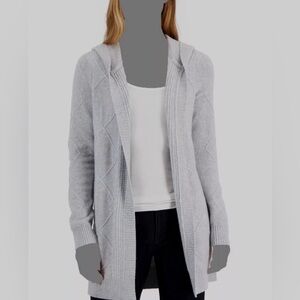 Women's Gray Hooded Cardigan Sweater